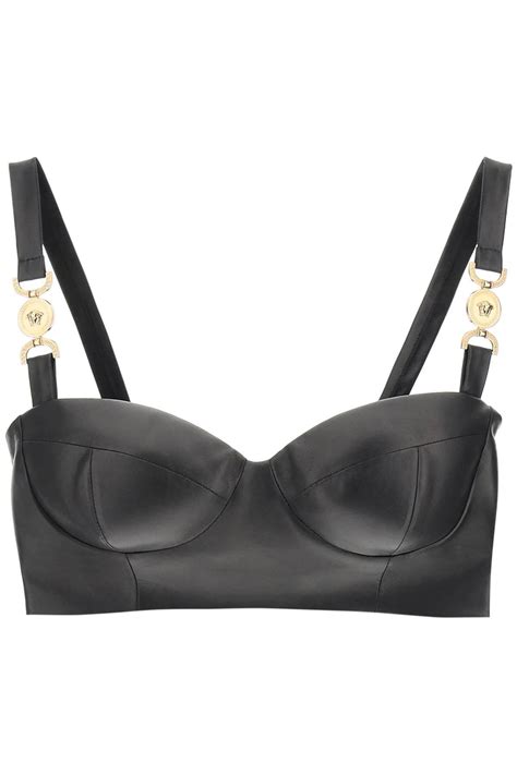 versace black bralette|Versace bralette top.